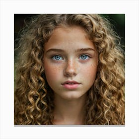 Portrait Of A Girl With Curly Hair 4 Canvas Print
