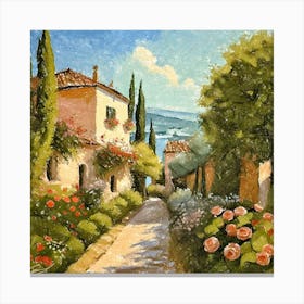 Garden with Roses Canvas Print