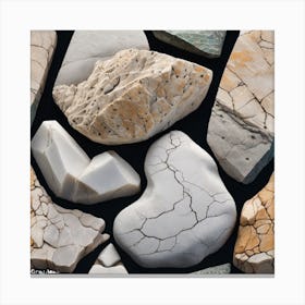 Rocks On A Black Background 2 Canvas Print