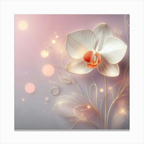 White Orchid Flower Canvas Print