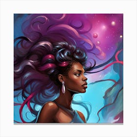 Girl In Space Canvas Print