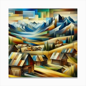 A mixture of modern abstract art, plastic art, surreal art, oil painting abstract painting art e
wooden huts mountain montain village 1 Canvas Print