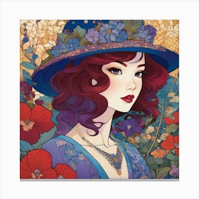 Girl In A Hat 2 Canvas Print