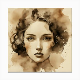 Watercolor Of A Woman 9 Canvas Print