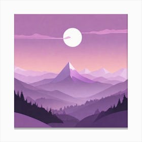 Misty mountains background in purple tone 94 Canvas Print