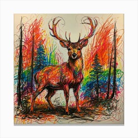 Deer In The Forest Canvas Print