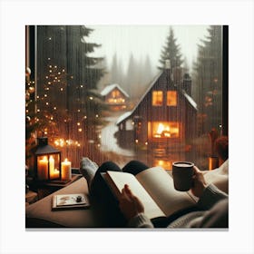 Woman Reading A Book Canvas Print