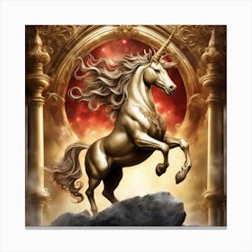 Gold Unicorn Canvas Print