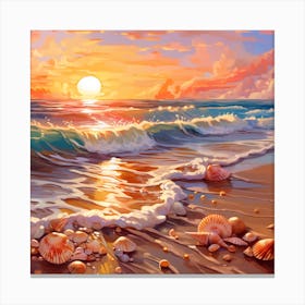 Sunset On The Beach 1 Canvas Print