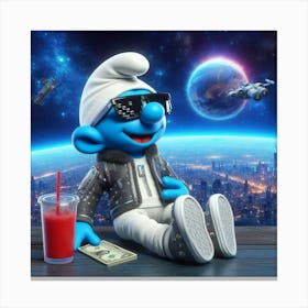 Poppa Smurf vibes in space Canvas Print