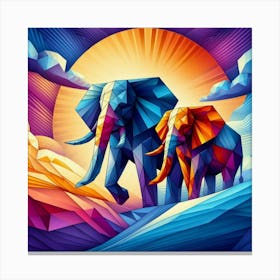 The Legendary Lovers Elephants Canvas Print