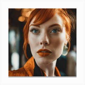 Portrait Of A Woman With Red Hair 1 Canvas Print