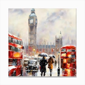 Big Ben and Busy People Canvas Print