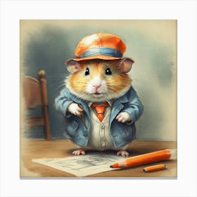 Hamster In A Suit 8 Canvas Print