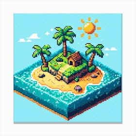 8-bit tropical island Canvas Print