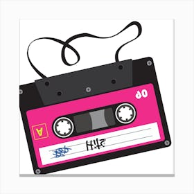 Sexy Pink Cassette Record Graphics Canvas Print