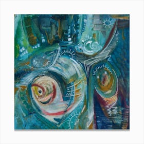 Wall Abstract Art In Blue Canvas Print