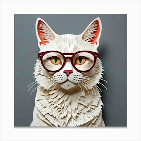 Cat With Glasses Canvas Print