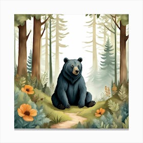 Bear's Tranquil Nature Retreat Canvas Print