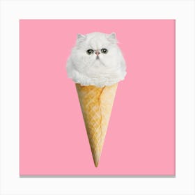 Kitty Ice #1 Square Canvas Print