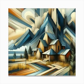 A mixture of modern abstract art, plastic art, surreal art, oil painting abstract painting art e
wooden huts mountain montain village 11 Canvas Print