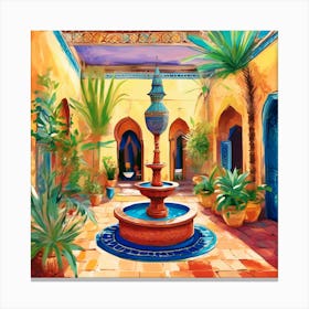 Courtyard Of A Moroccan House Canvas Print