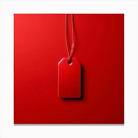 Red Tag On Red Background Canvas Print