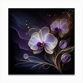 Purple Orchids Wallpaper Canvas Print