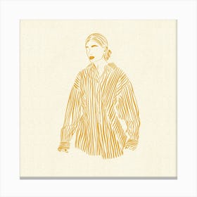 Lady In Yellow Square Canvas Print