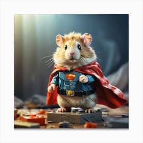 Superman Hamster 10 Canvas Print