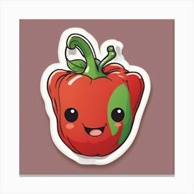 Cute Pepper Sticker Canvas Print