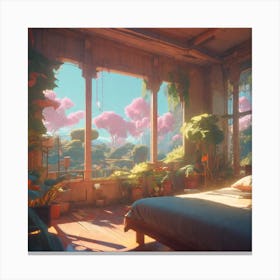 Bedroom In A Video Game Canvas Print