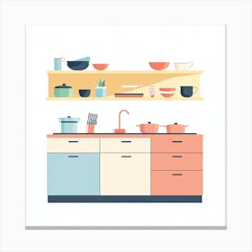 Kitchen Flat Design Canvas Print