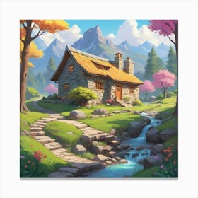 Cottage In The Forest Canvas Print