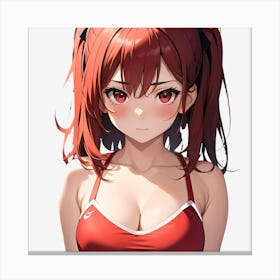 Anime Gym Girl With Red Hair Canvas Print