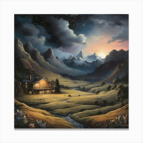 Night In The Mountains art print Canvas Print