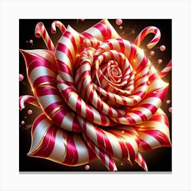 Candy Cane Rose Canvas Print