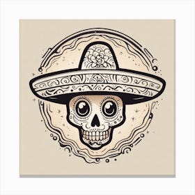 Day Of The Dead Skull 77 Canvas Print