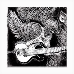 Eagle With Guitar Canvas Print