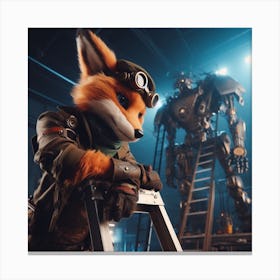 Gear Fox Canvas Print