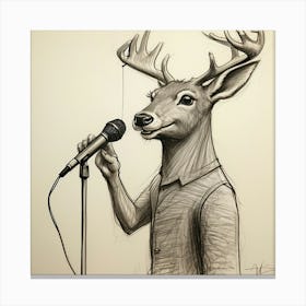 Deer Singing 4 Canvas Print