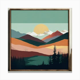 Mountain Landscape Painting Canvas Print