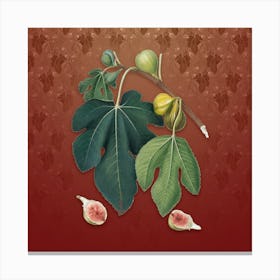 Vintage Fig Botanical on Falu Red Pattern n.1047 Canvas Print