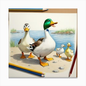 Duck Family 12 Canvas Print