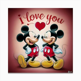 I Love You Mickey Canvas Print