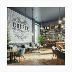 Coffee Shop Interior 4 Canvas Print