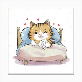 Cat In Bed Canvas Print