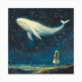 Whale In The Starry Night Sky 2 Canvas Print