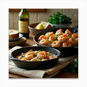 Shrimp In A Skillet 2 Canvas Print