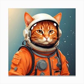 Astronaut Cat 5 Canvas Print
